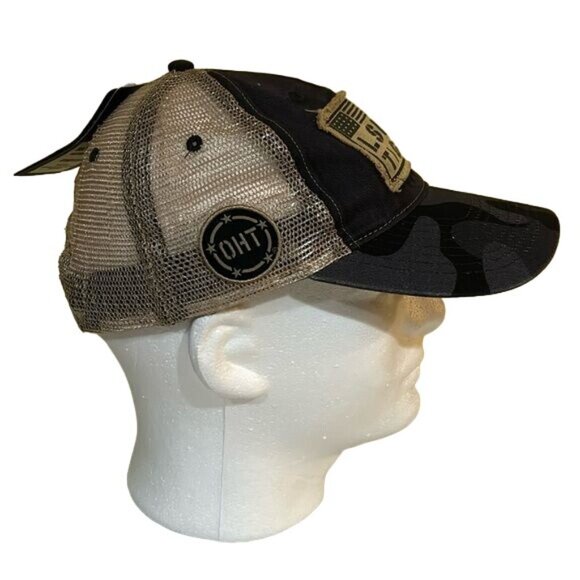 LSU Tigers Camo Mesh Snapback Hat Cap American Flag Patch By OHT Tailgate New - Picture 4 of 7